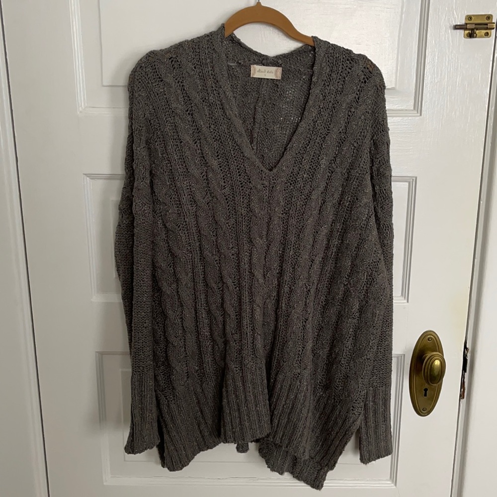 EUC charcoal brown tunic sweater